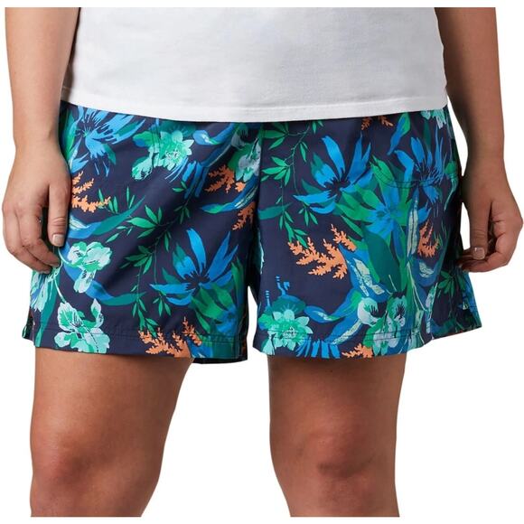 Columbia Walnut River Short Floral Womens XL Blue Board Water SPF 30 Omni-Shade - Picture 1 of 14